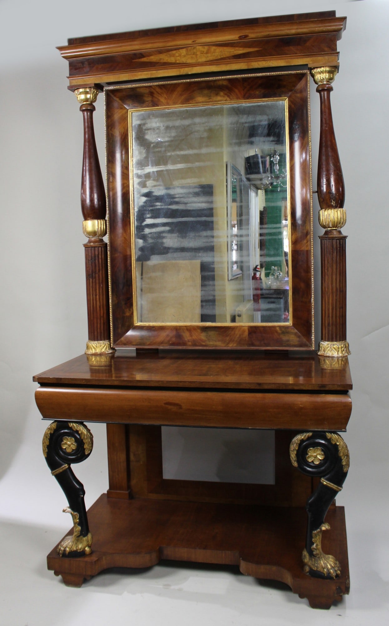 Antique Mahogany and Parcel Gilt Console Table & Pier Mirror - 2