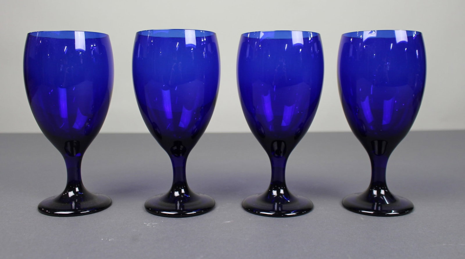 Set of 4 Vintage Cobalt Blue Goblets (1 of 1)