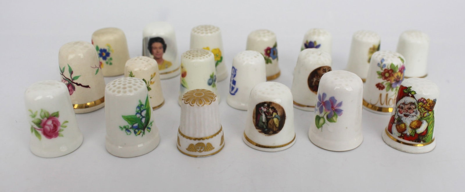 Collection of 19 Vintage Porcelain Thimbles (1 of 1)