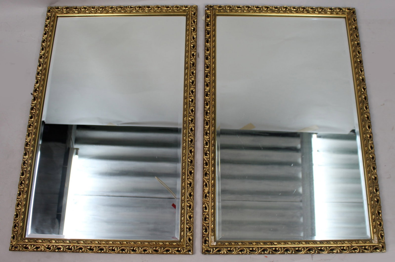 Pair of Vintage Gilt Bevelled Wall Mirrors (1 of 1)