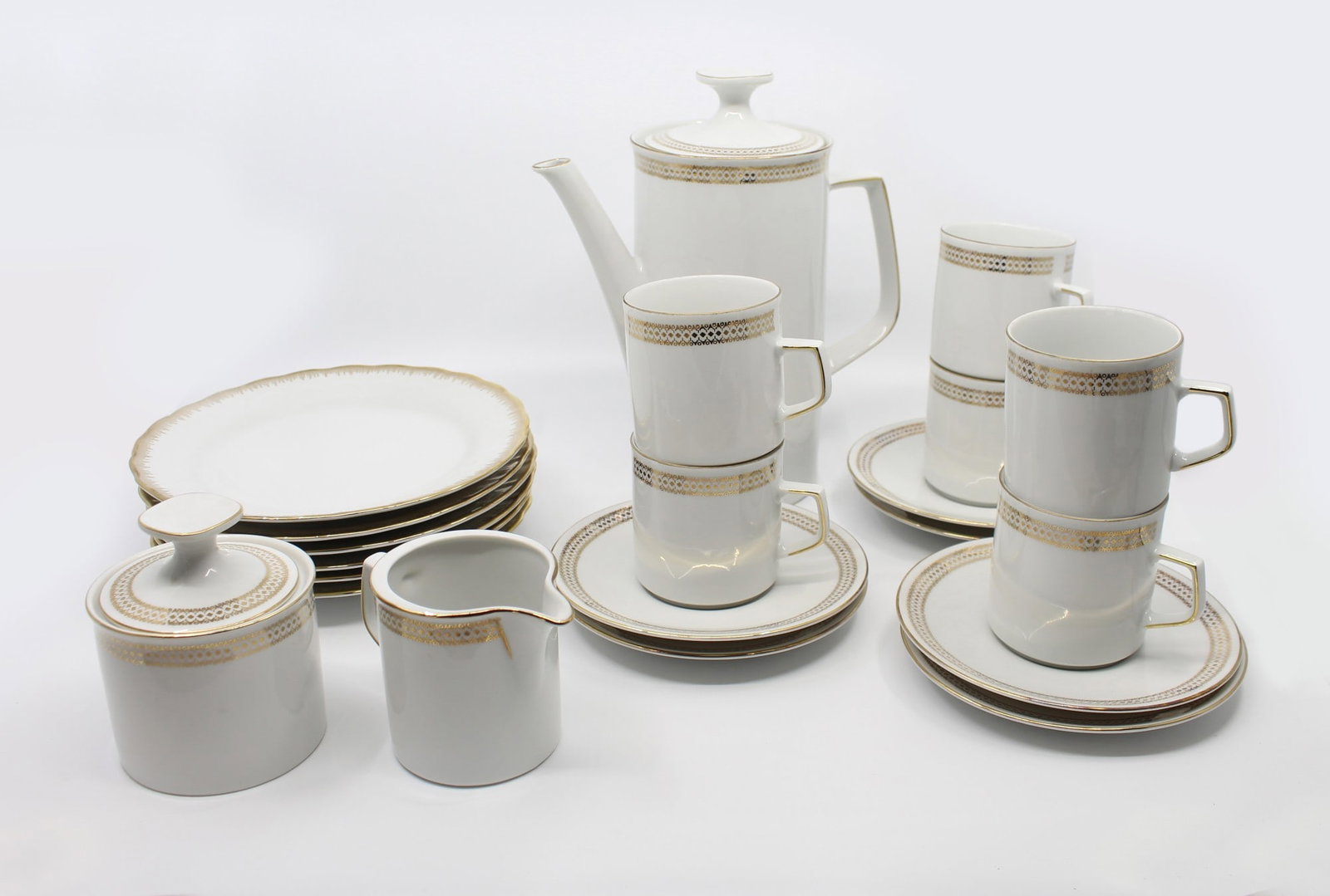 23 Piece Winterling Bavaria White & Gold Porcelain Coffee Service (1 of 1)
