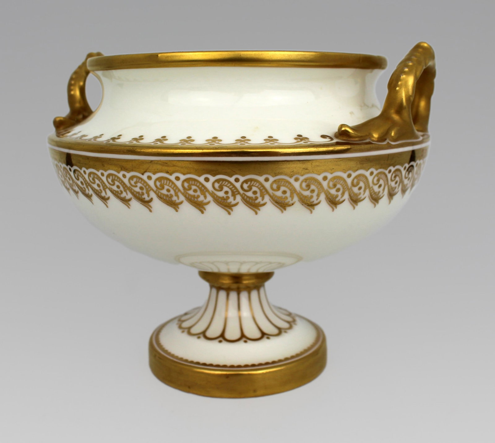 19th Century English White & Gilt Two-Handled Porcelain Urn - 14
