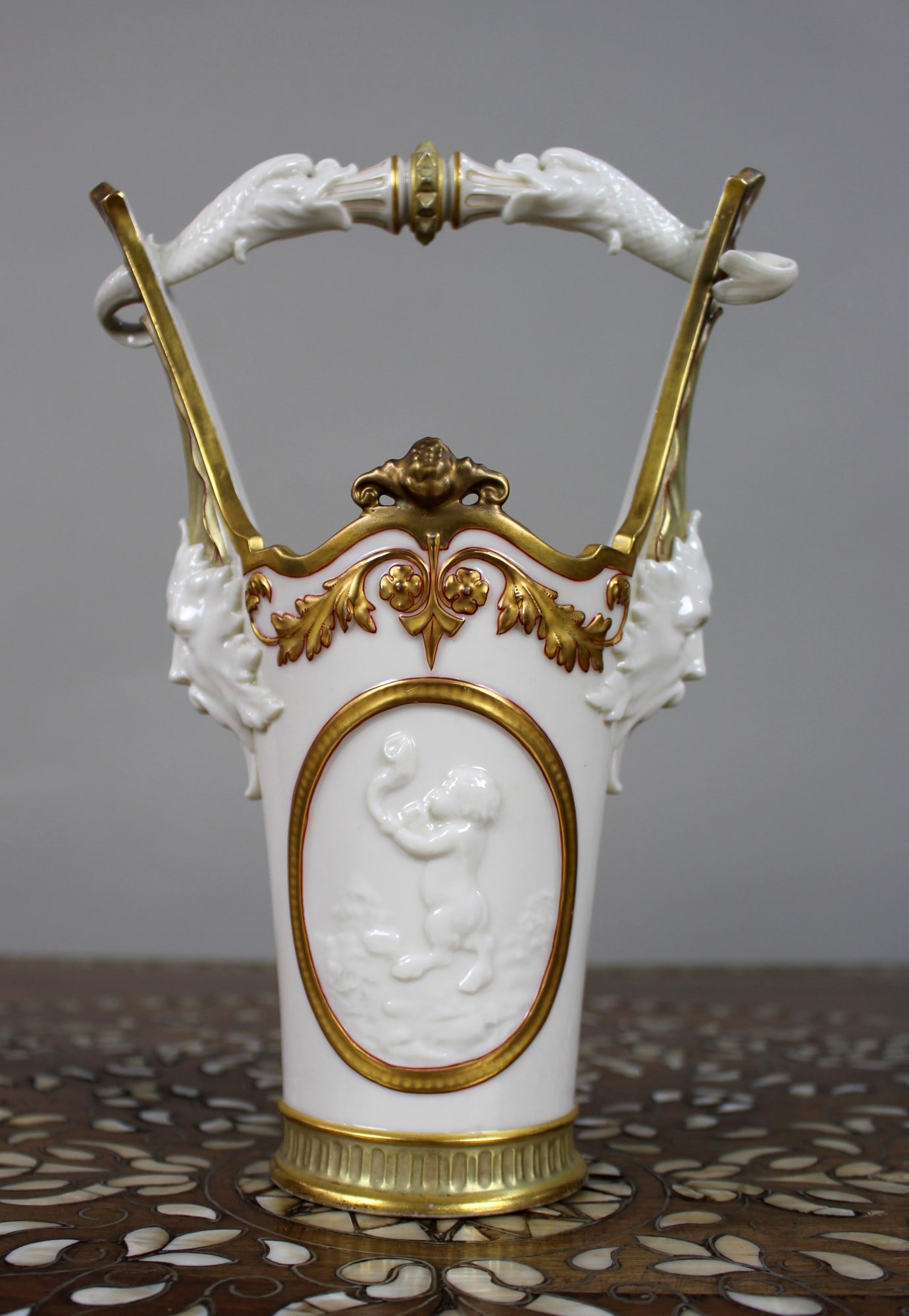 Royal Worcester Exhibition Vase – Retailed by A.B. Daniell & Son, 1884: Title: Royal Worcester Exhibition Vase – Retailed by A.B. Daniell & Son, 1884 Description: Royal Worcester Exhibition Vase – Retailed by A.B. Daniell & Son, 1884 A fine and highly
