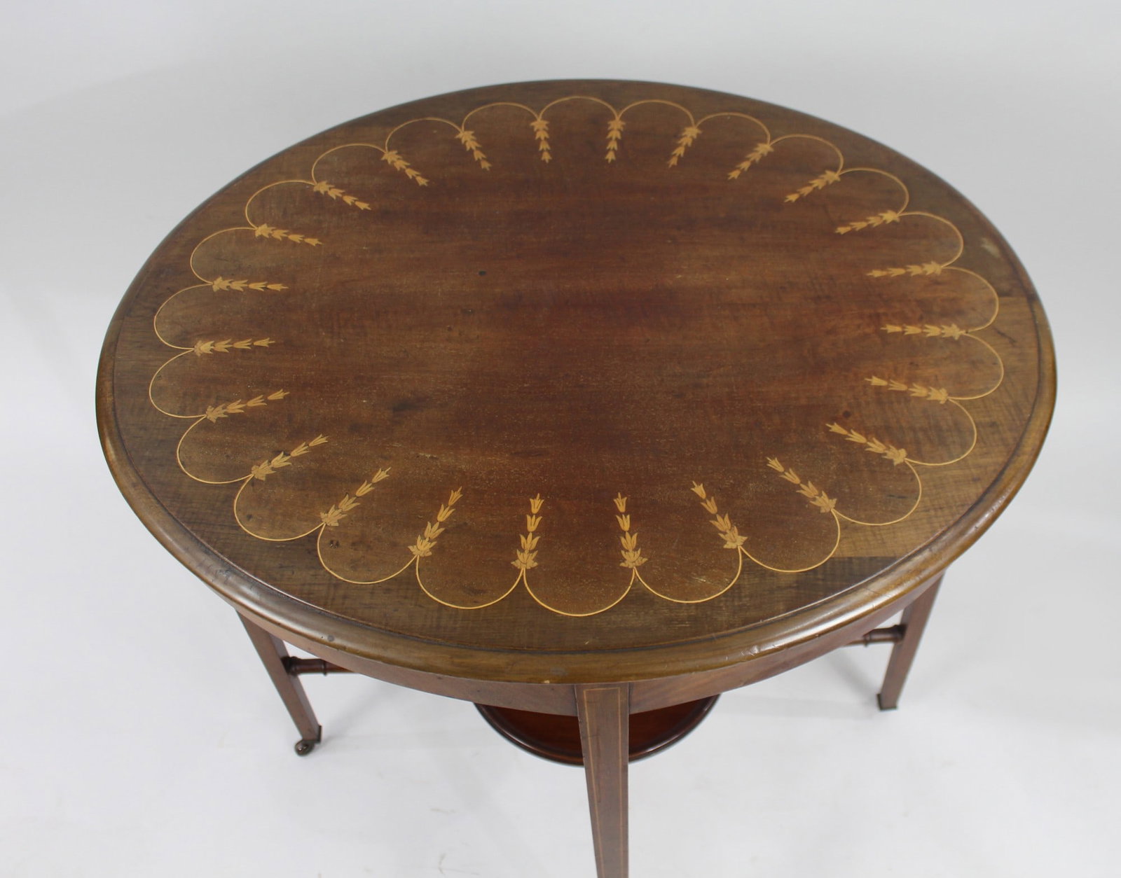 Edwardian Inlaid Oval Side Table - 2
