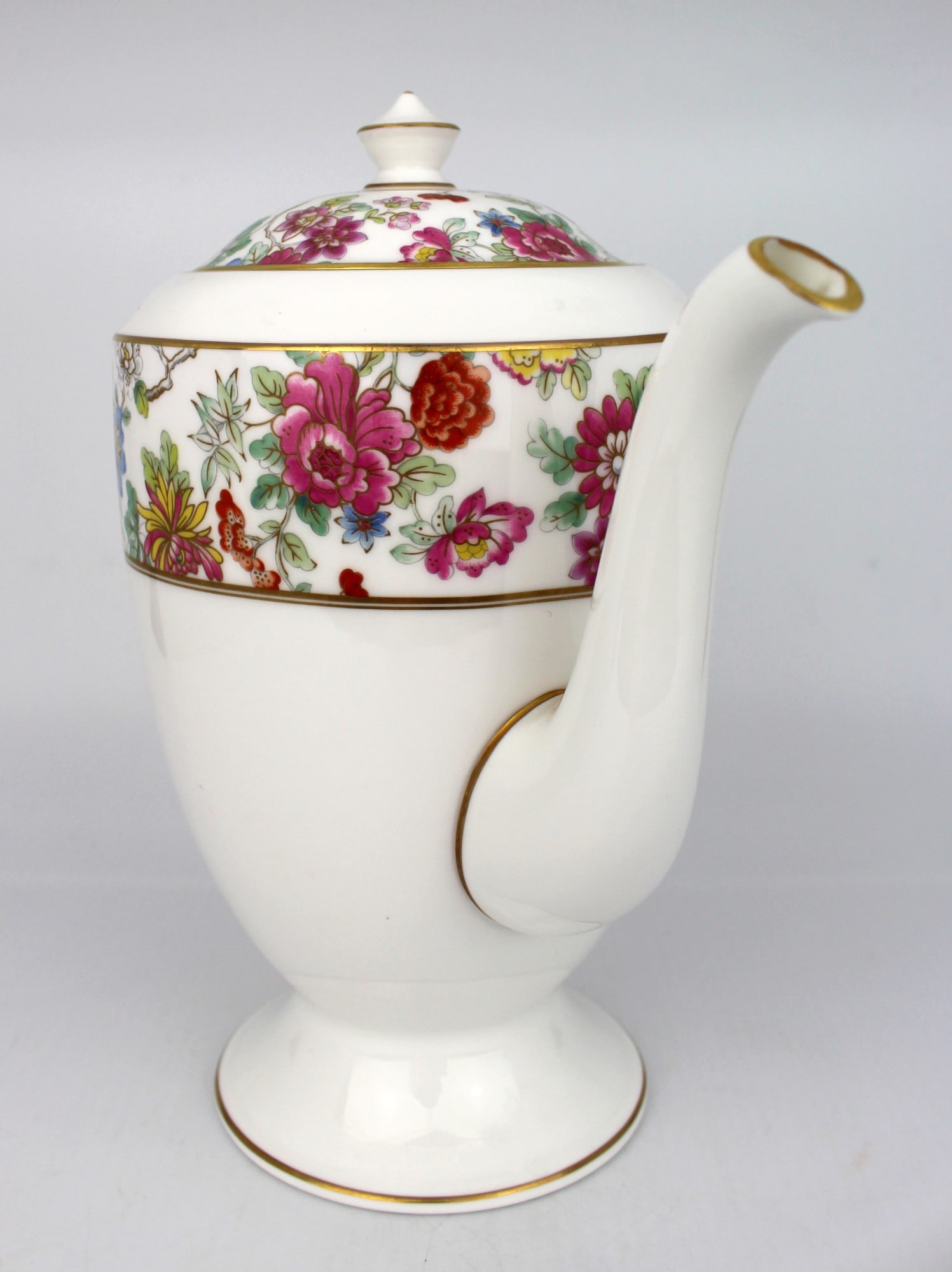 Royal Worcester Coffee Pot Chinese Garden Pattern - 5