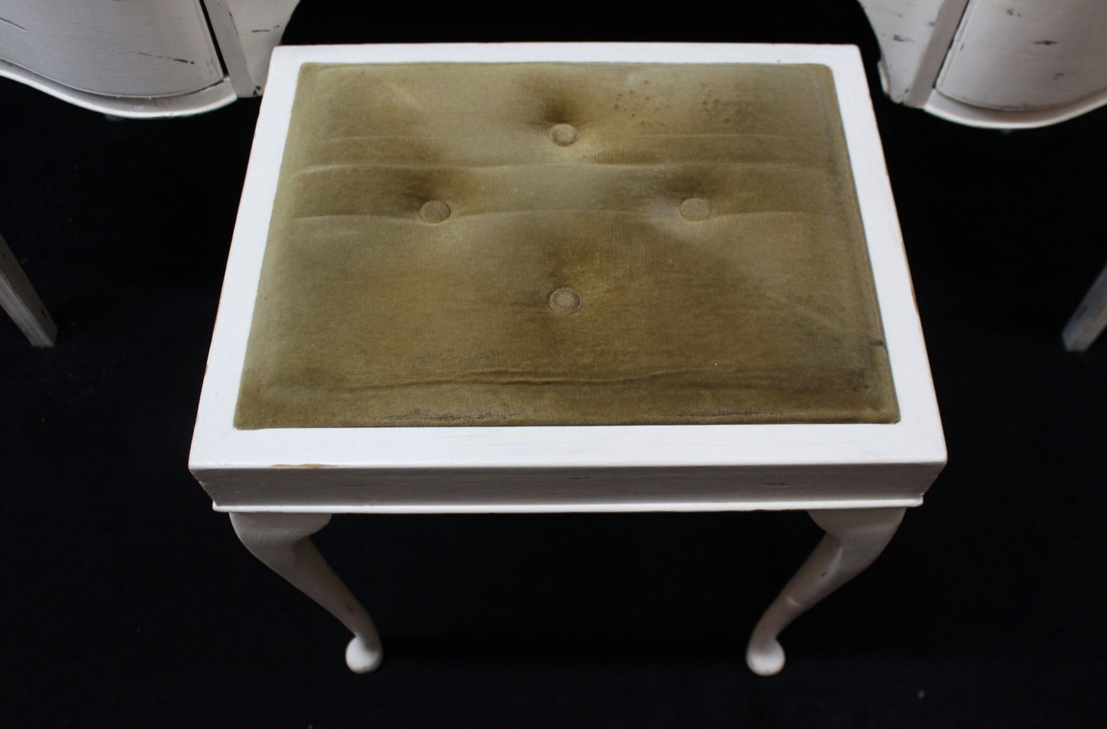 Vintage Painted Dressing Table with Stool - 15