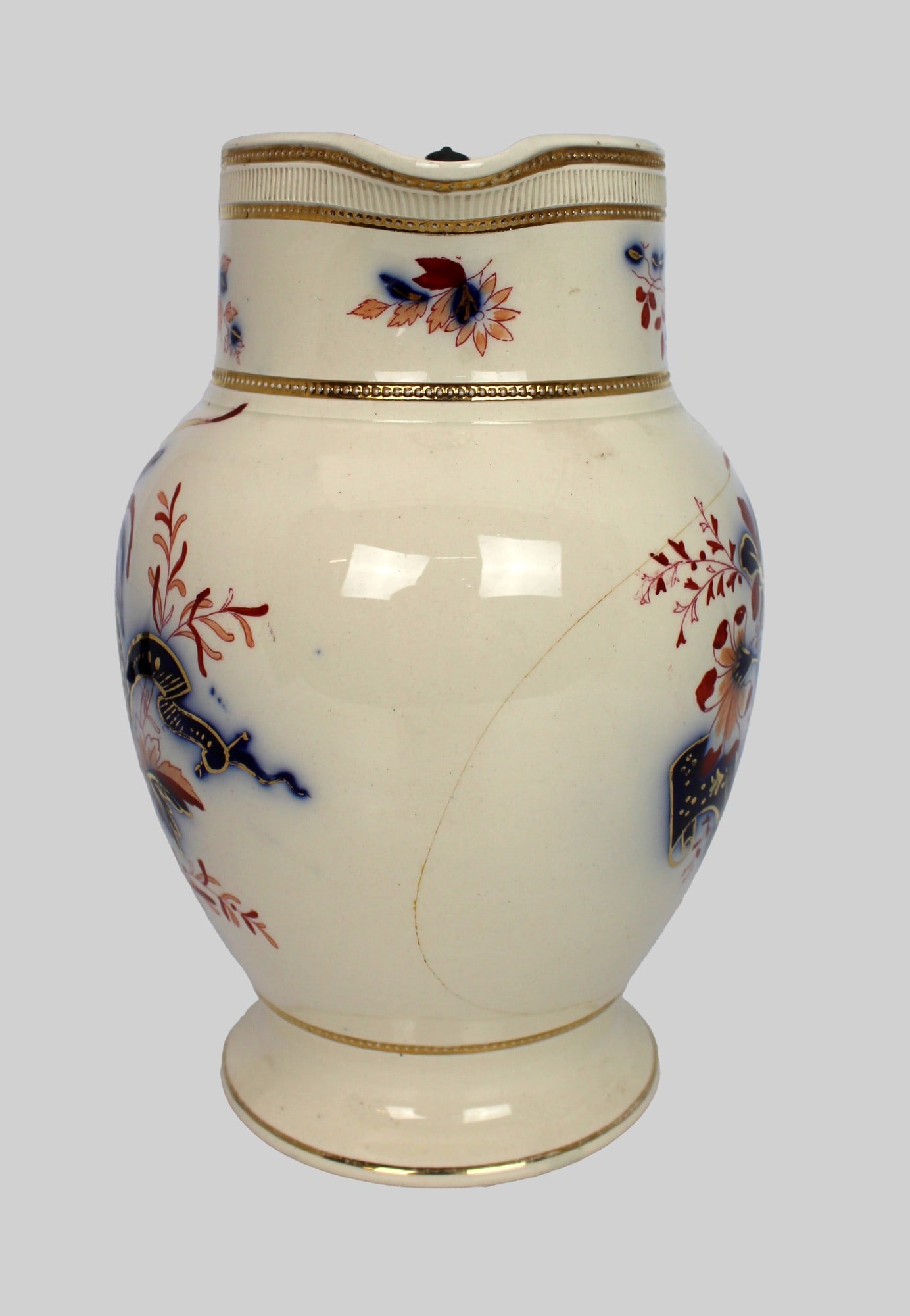 Victorian E. M. & Co. Jug with Pewter Lid - 4