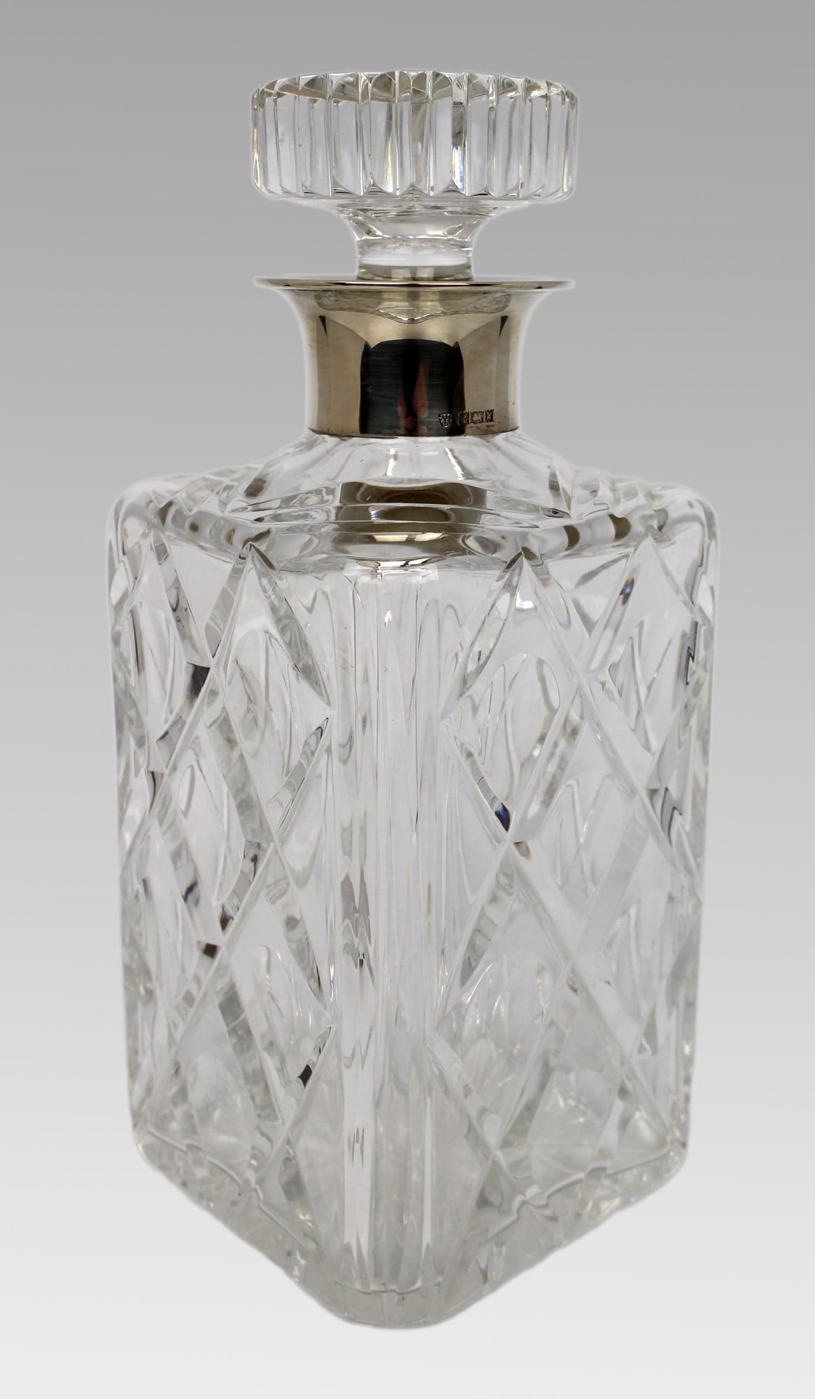 Cut Glass Silver Mounted Decanter - 3