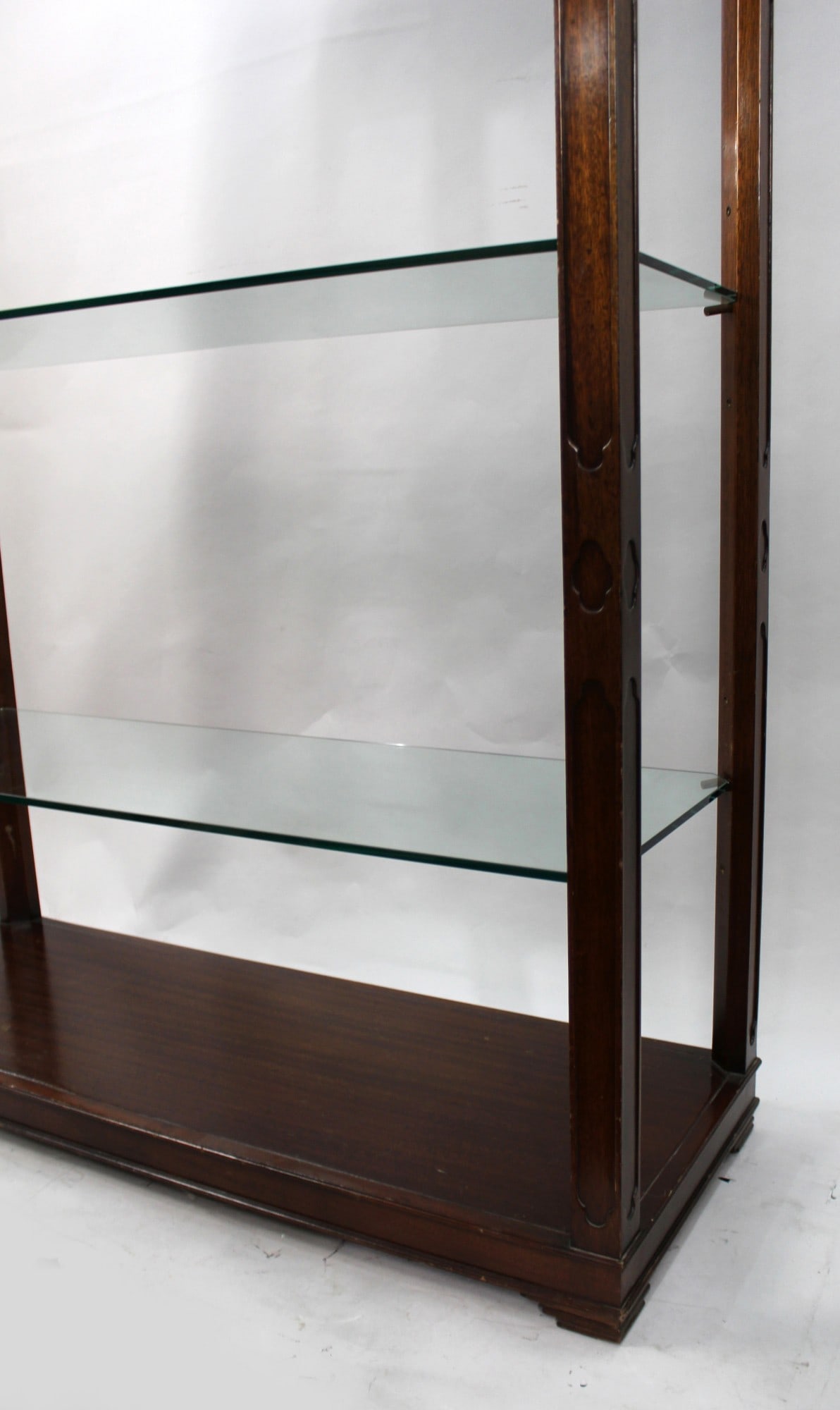 Pair of Large Vintage Chinese Chippendale Style Mahogany Display Shelves - 7