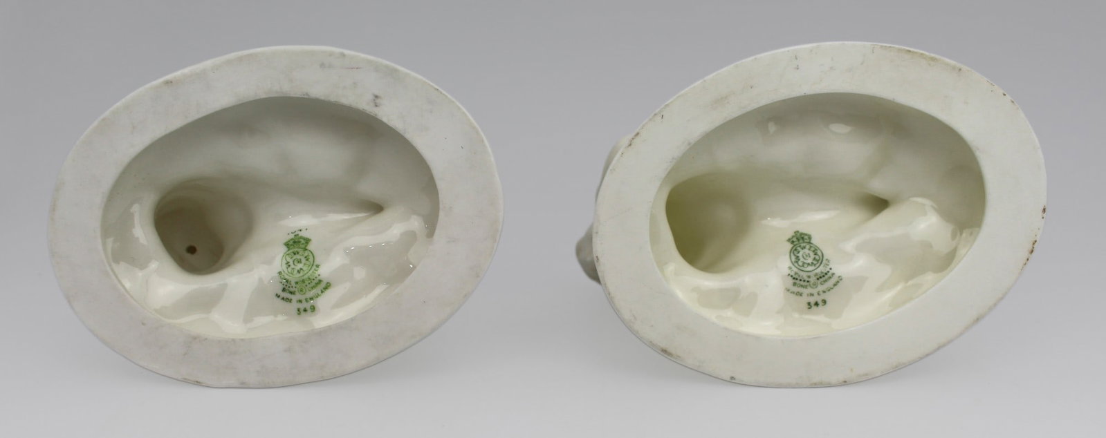 Pair of Royal Worcester Blanc de Chine Merchild Salt Cellars - 7