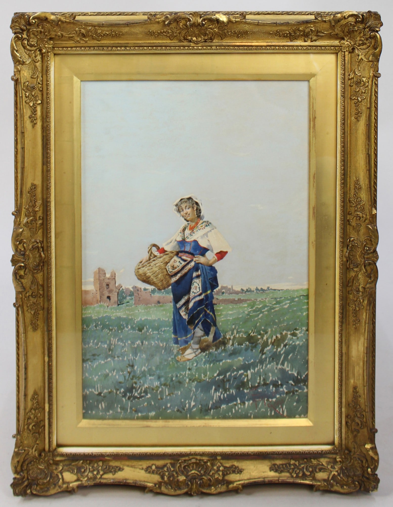 Pair of Grand Tour Italian Watercolours by Filippo Indoni (1842–1908), Rome 1880 - 2