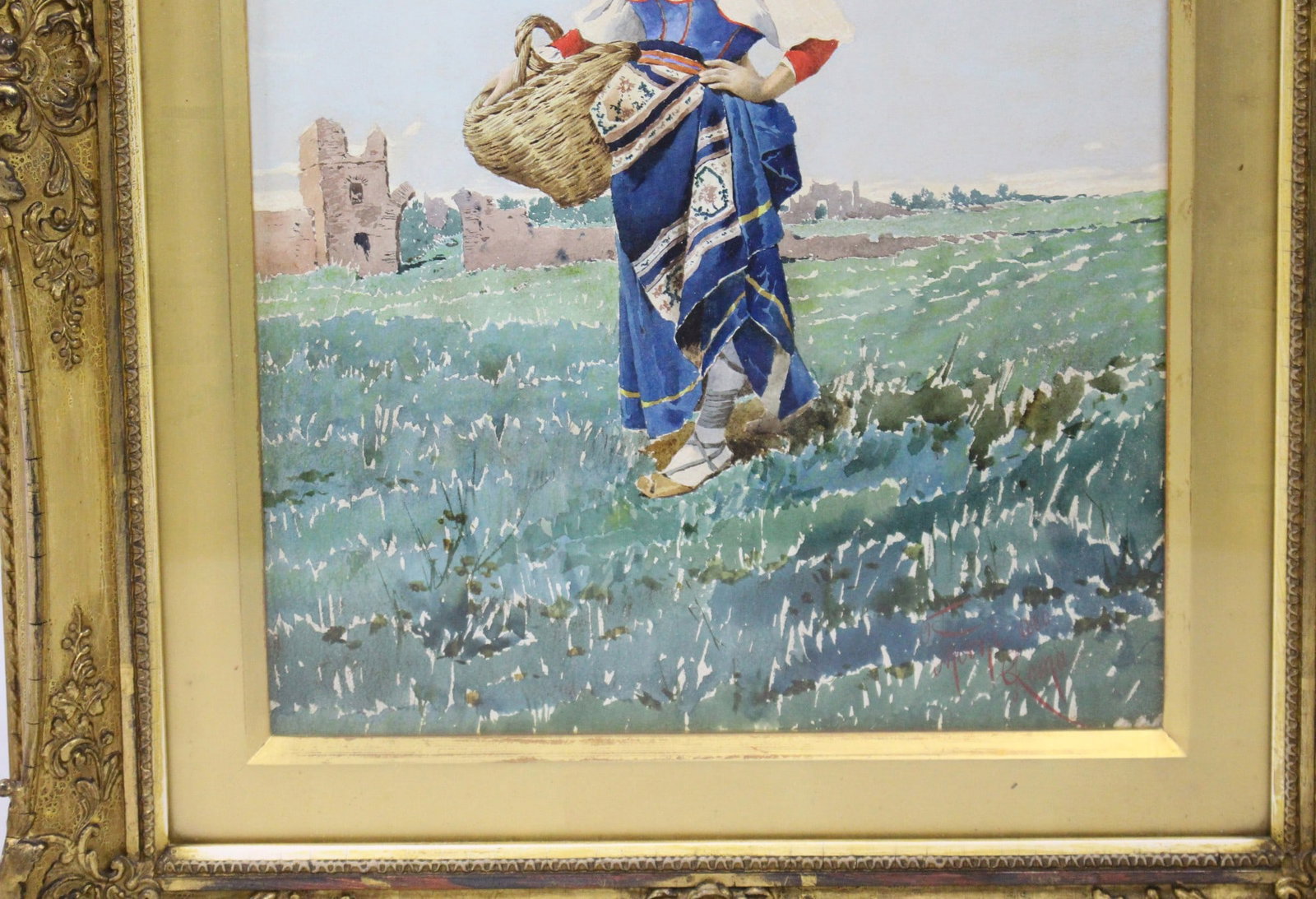 Pair of Grand Tour Italian Watercolours by Filippo Indoni (1842–1908), Rome 1880 - 6