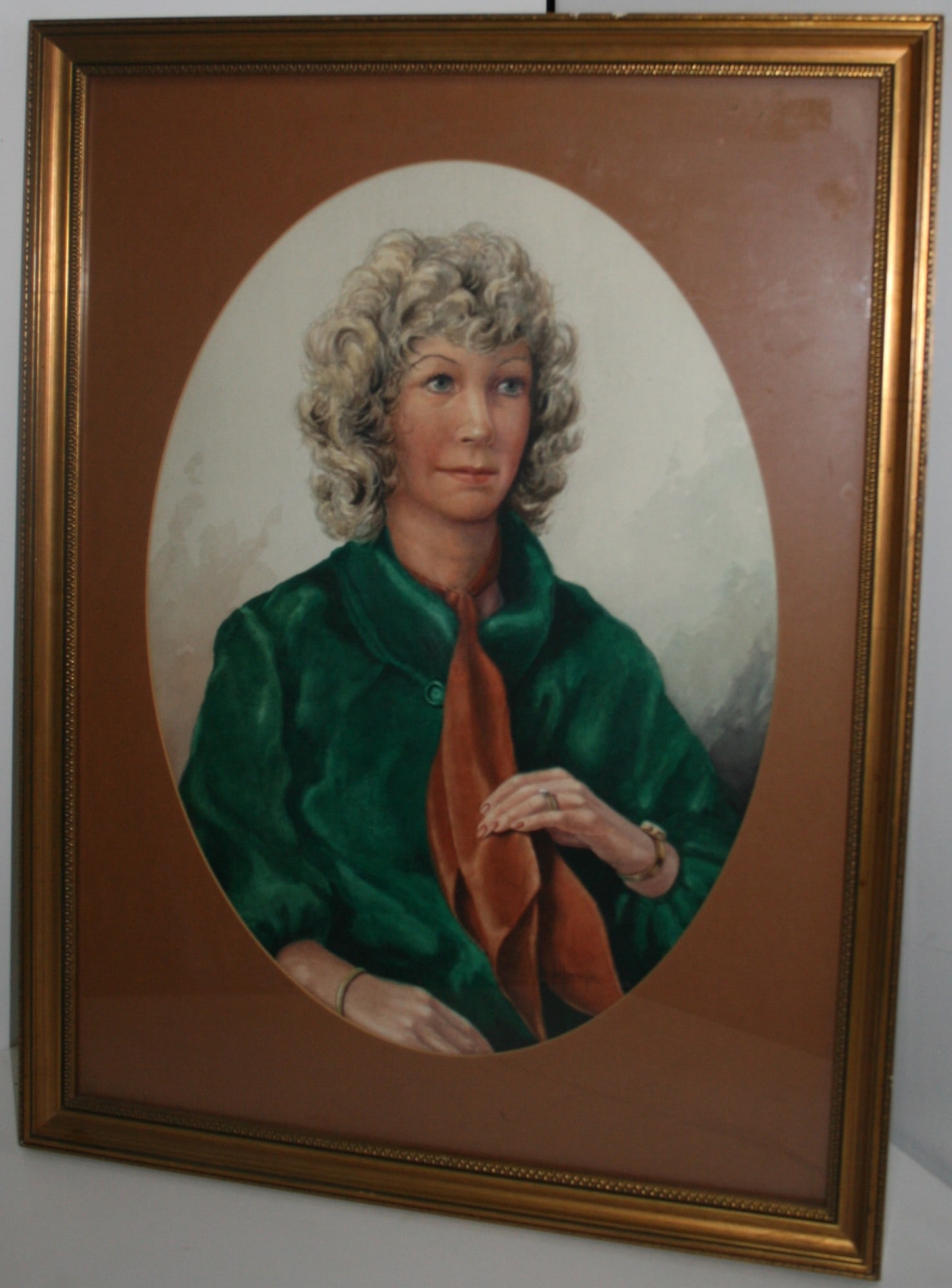 Oval Watercolour Portrait by C.R.Poole (English, 20th c.): Title: Oval Watercolour Portrait by C.R.Poole (English, 20th c.) Description: Period Mid 20th century,C.R.Poole Artist C.R.Poole, signed by the artist to the lower right Medium Watercolour