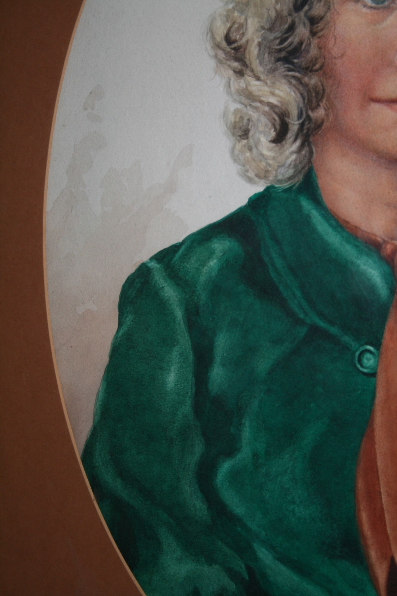 Oval Watercolour Portrait by C.R.Poole (English, 20th c.) - 5