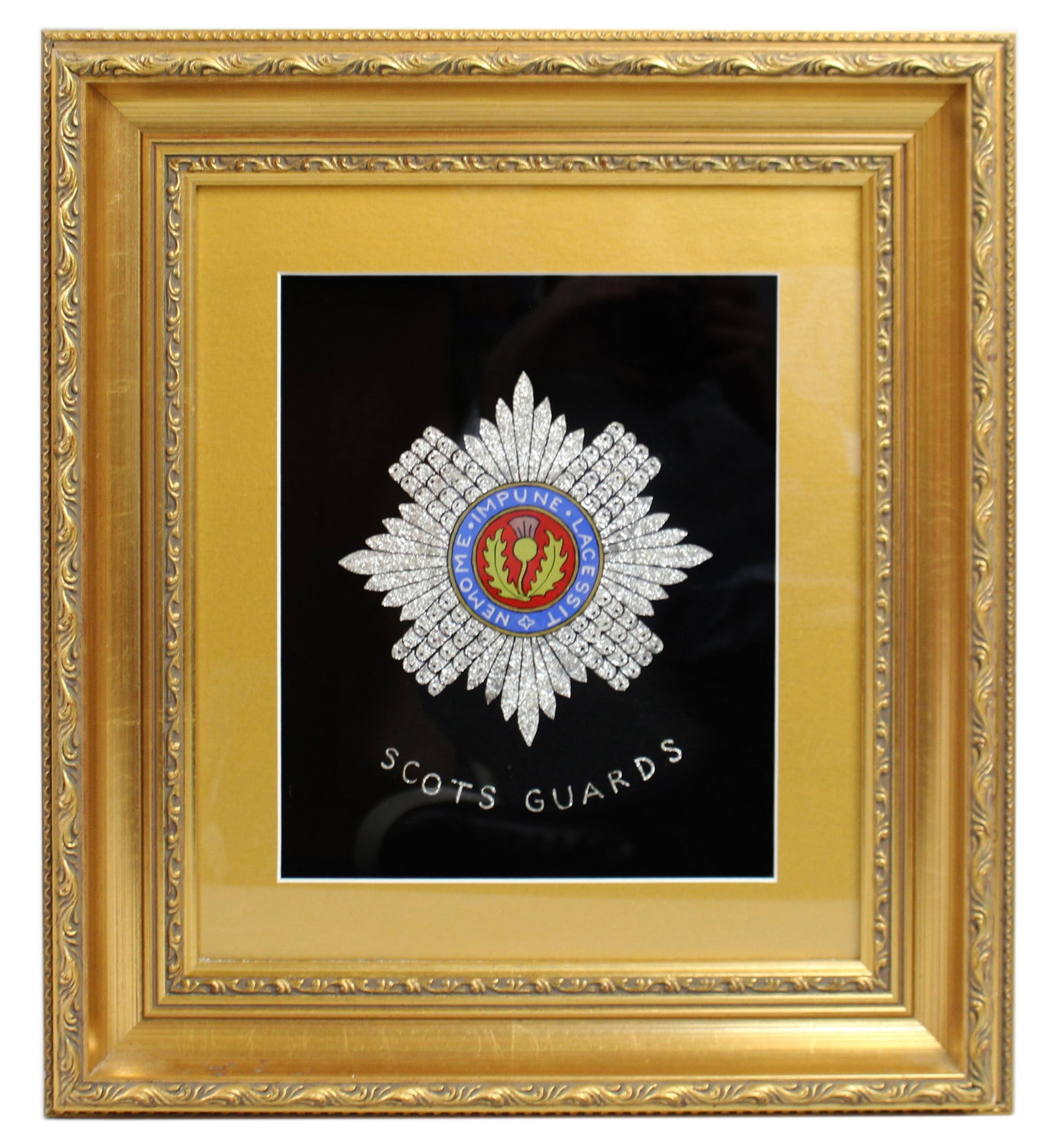 Set of 3 Military Regiment Foil Artworks Set in Gilt Frames - 6