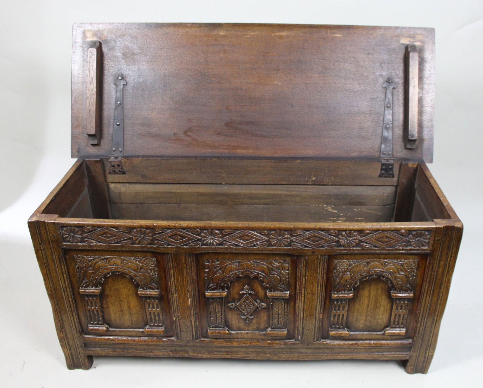 Heavily Carved Oak Coffer in the Jacobean Taste - 14