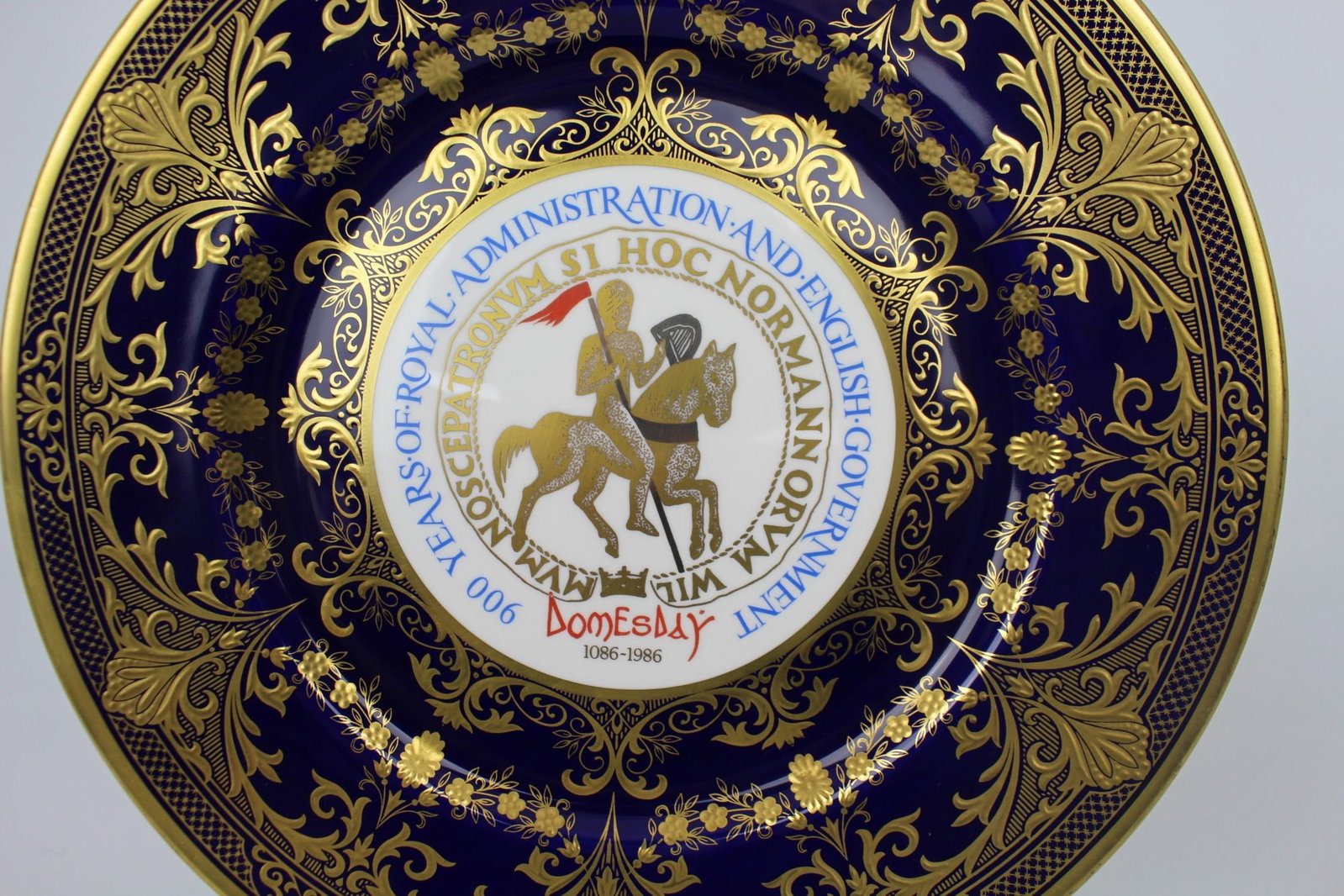 Caverswall Limited Edition ""Domesday"" Plate Cobalt Blue & Gilded - 3