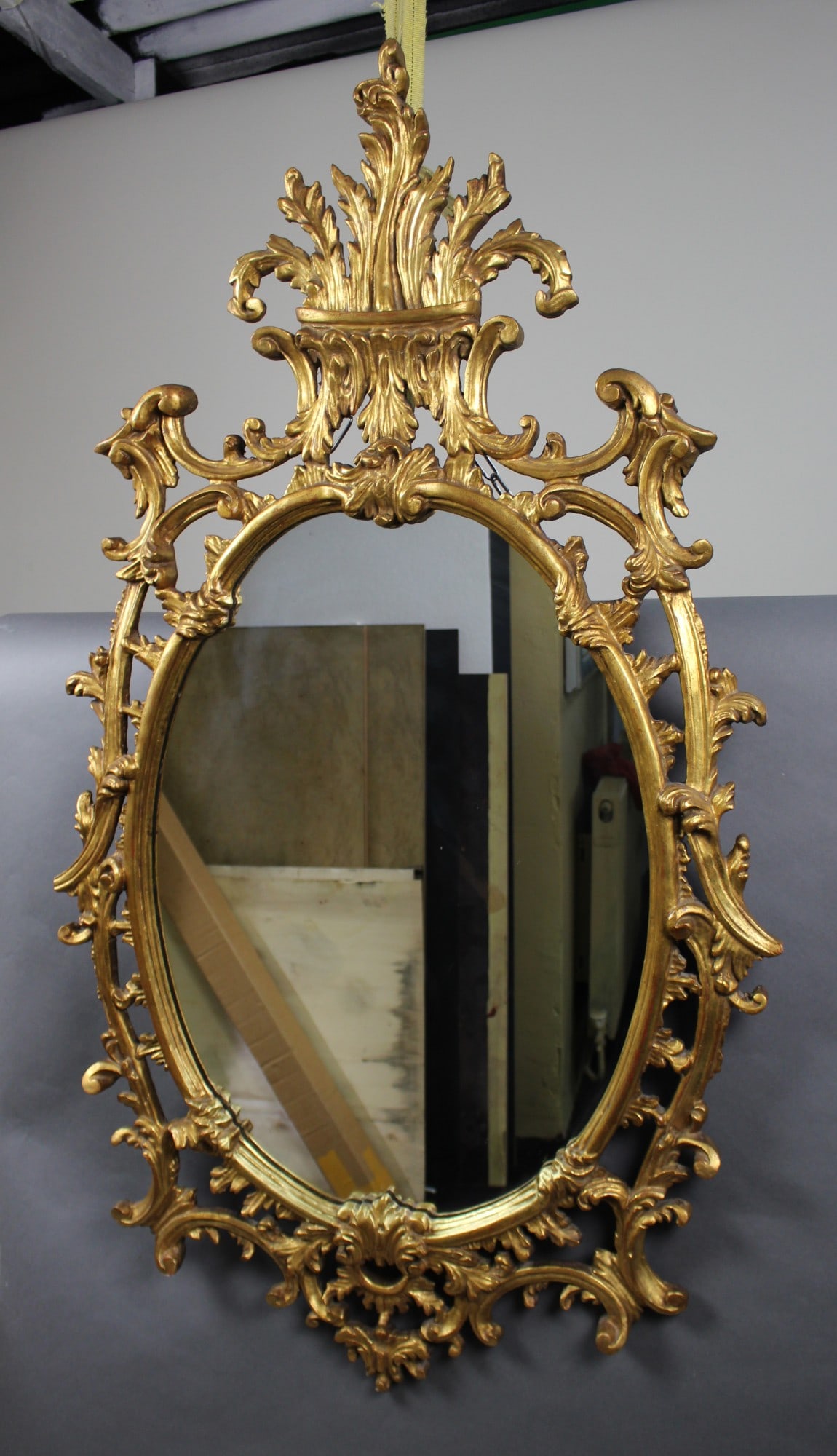 Florentine Giltwood Rococo Revival Wall Mirror, Italy, Mid-20th Century - 2