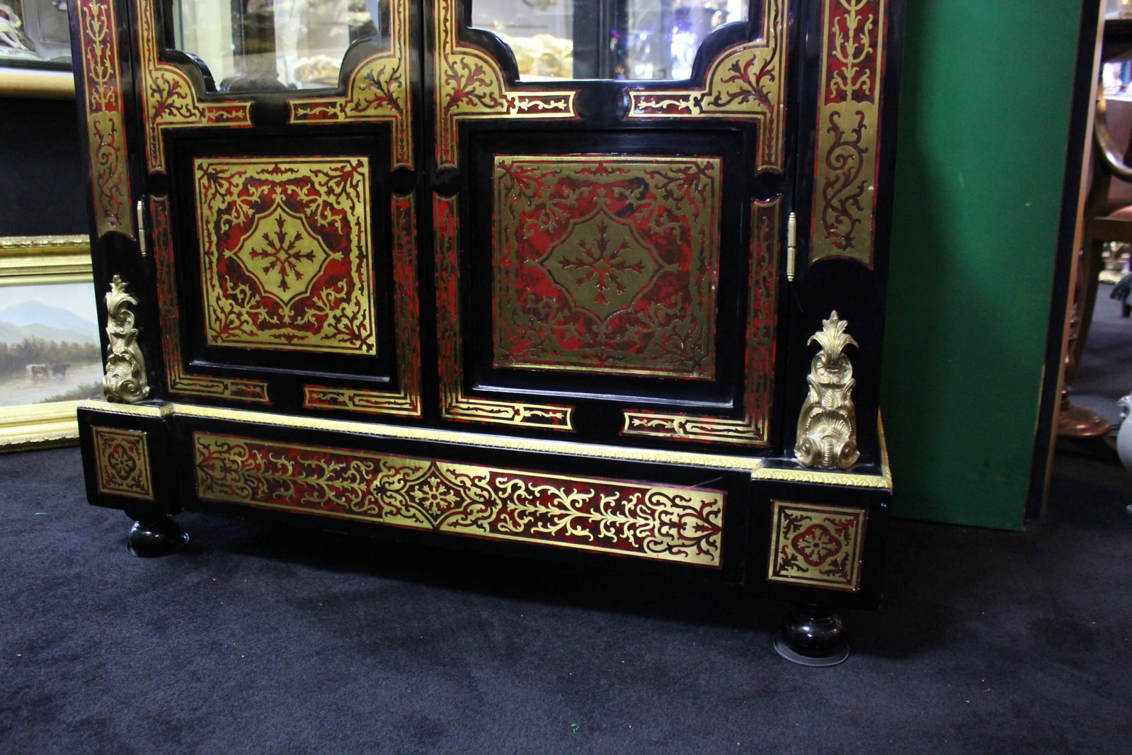 Vintage Napoleon III Style Boulle Display Vitrine Cabinet - 7