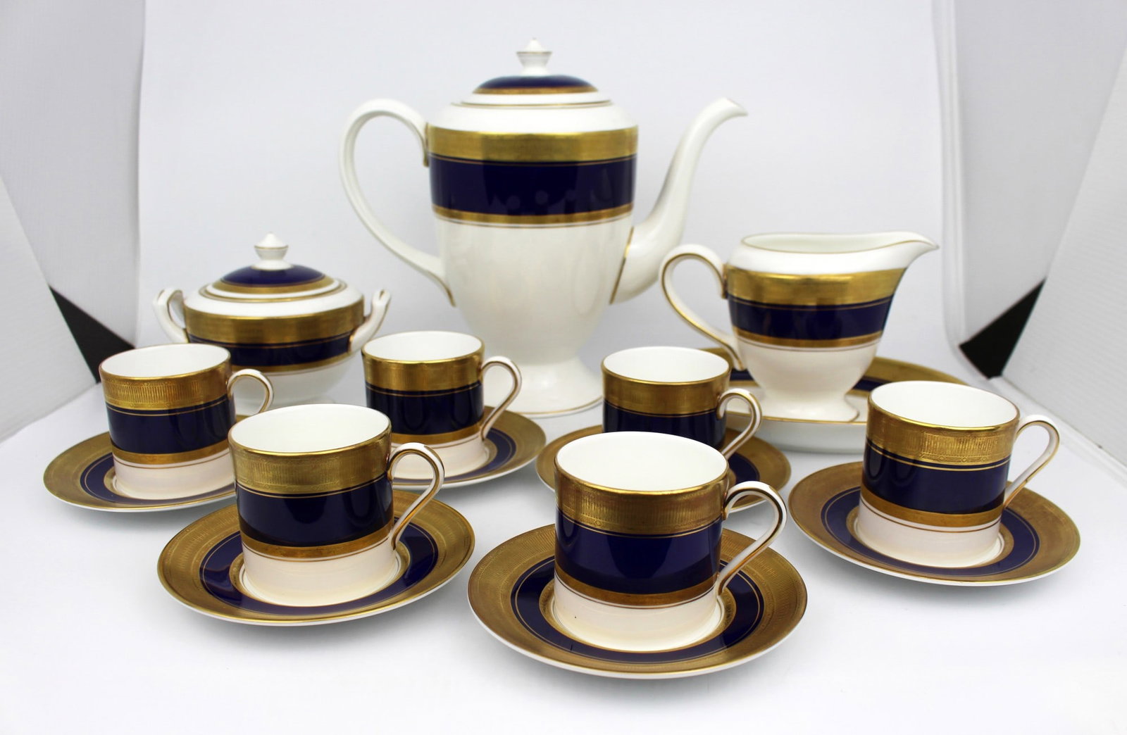Royal Worcester Malvern Blue Coffee Service - 4