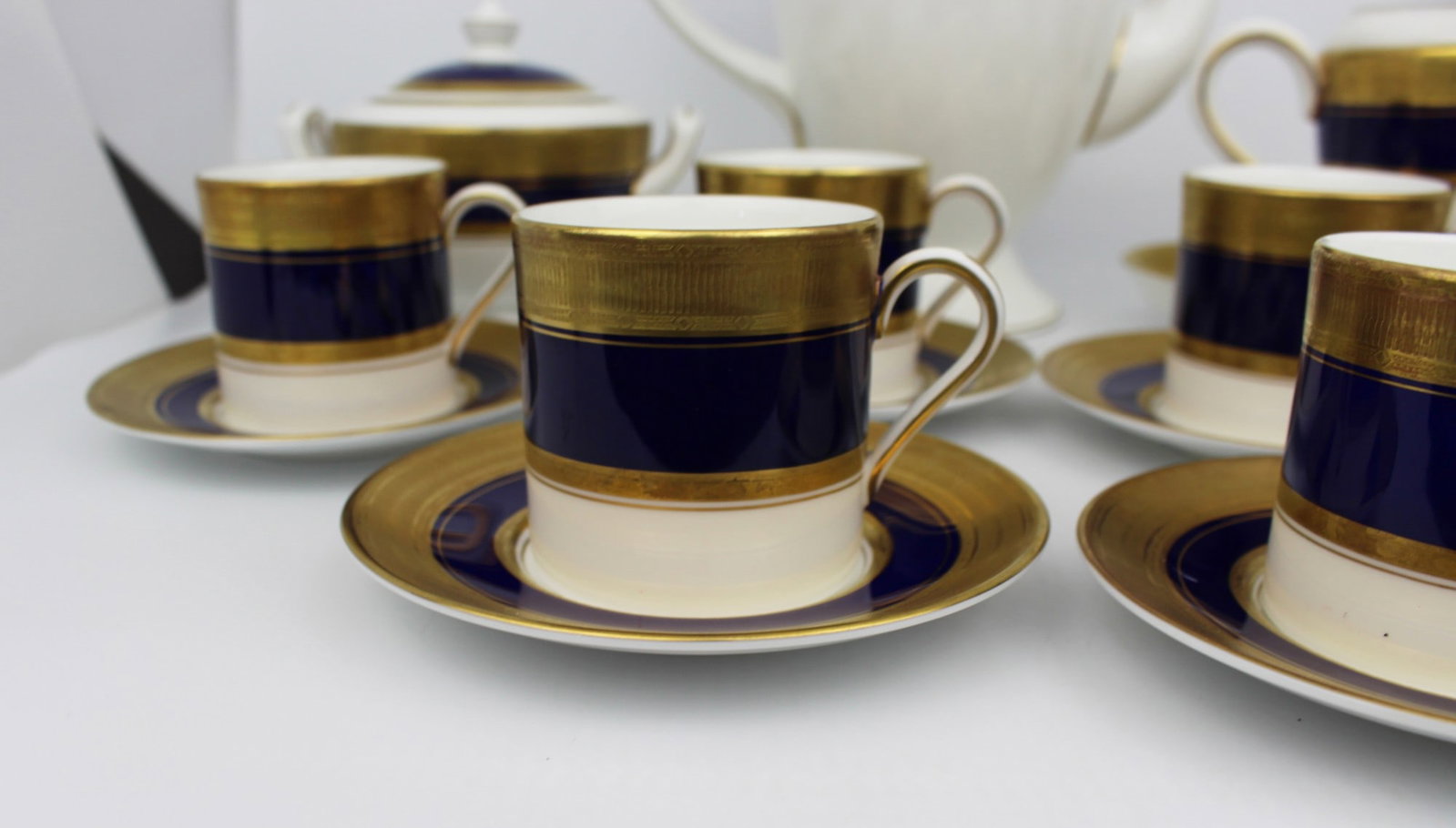 Royal Worcester Malvern Blue Coffee Service - 6