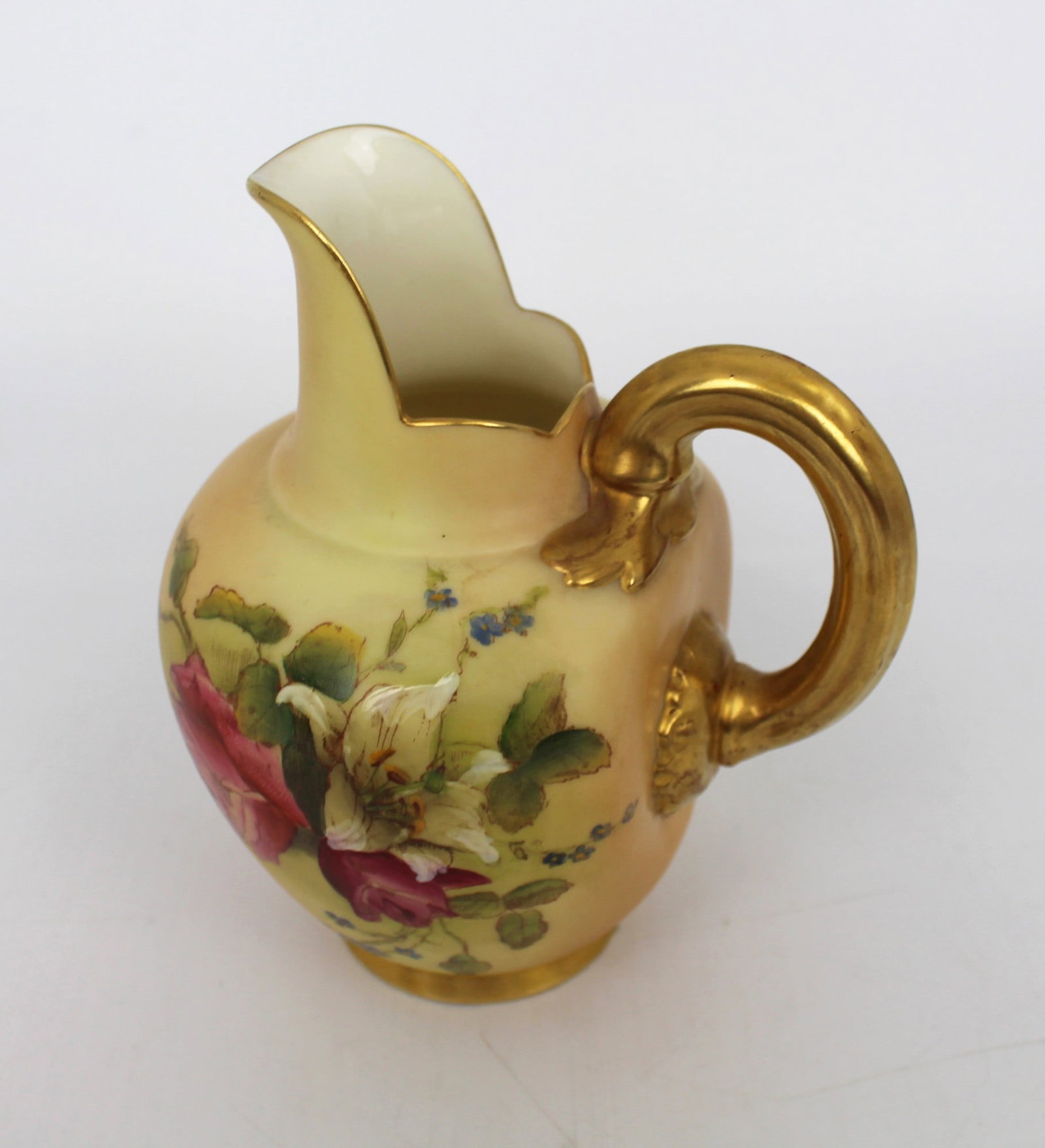 Royal Worcester Blush Ivory Floral Ewer, Shape 1094, 1914 - 19