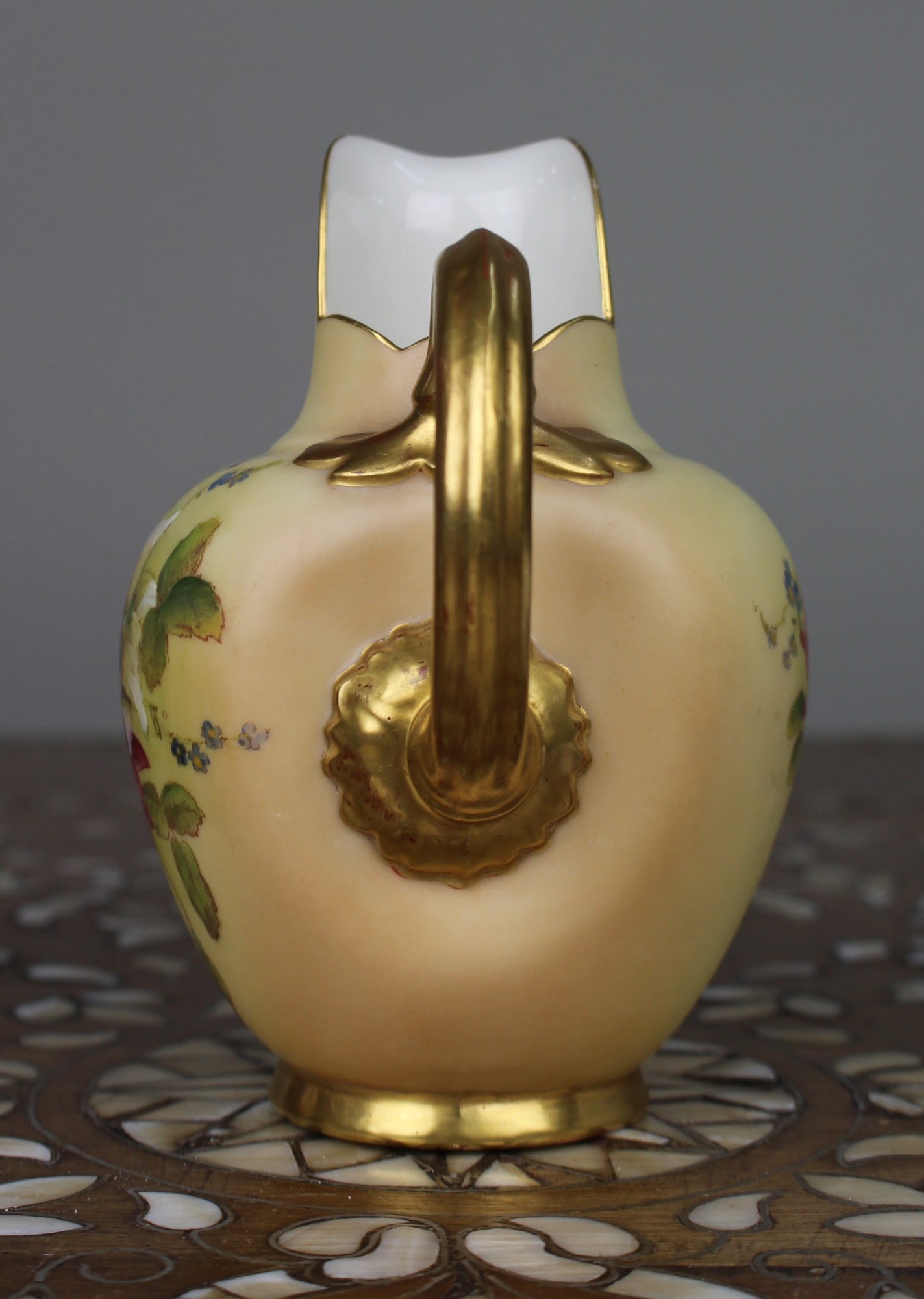 Royal Worcester Blush Ivory Floral Ewer, Shape 1094, 1914 - 4