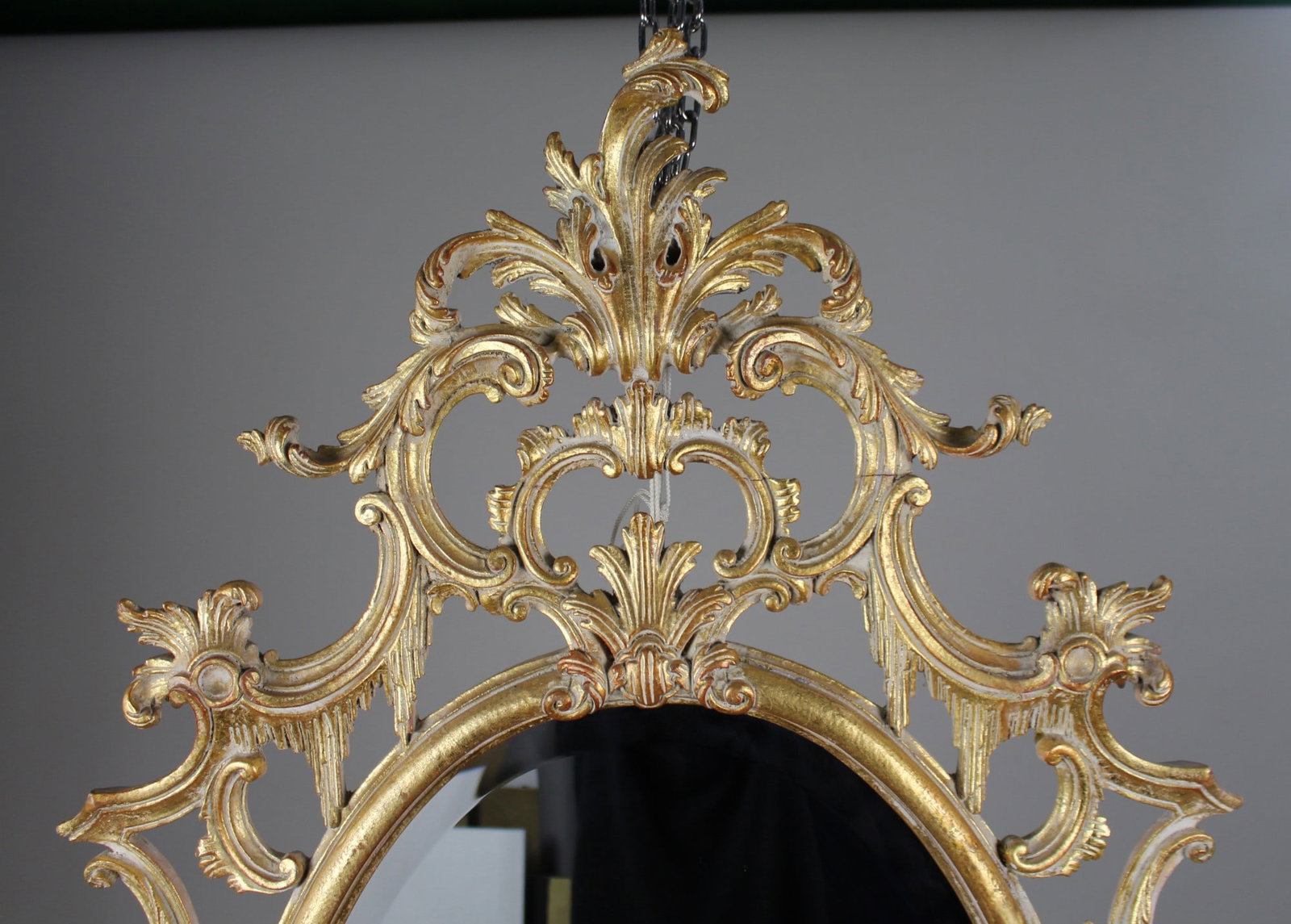 Large Italian Rococo-Style Carved Giltwood Oval Wall Mirror, Florentine, 20th Century - 6