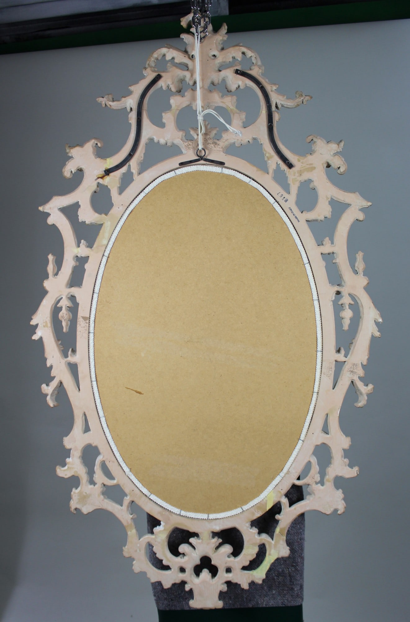 Large Italian Rococo-Style Carved Giltwood Oval Wall Mirror, Florentine, 20th Century - 7