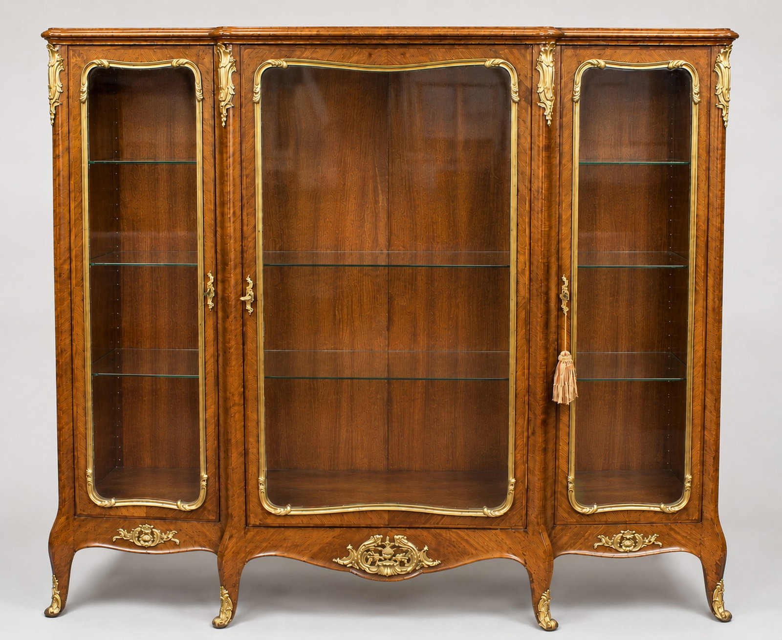 Fine Large Antique French Kingwood & Ormolu Mounted Vitrine Display Cabinet: Title: Fine Large Antique French Kingwood & Ormolu Mounted Vitrine Display Cabinet Description: Fine Large Antique French Kingwood & Ormolu Mounted Vitrine Display Cabinet French, 19th