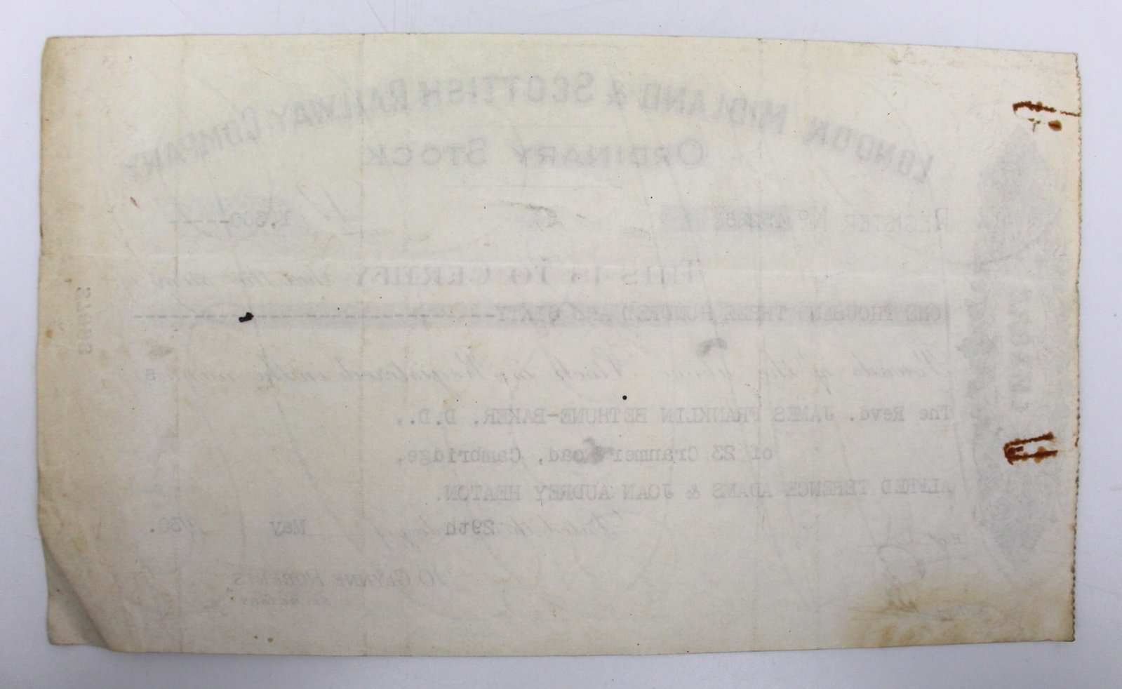 Vintage Railway Stock Certificates (4 Pieces) – (1930) - 16