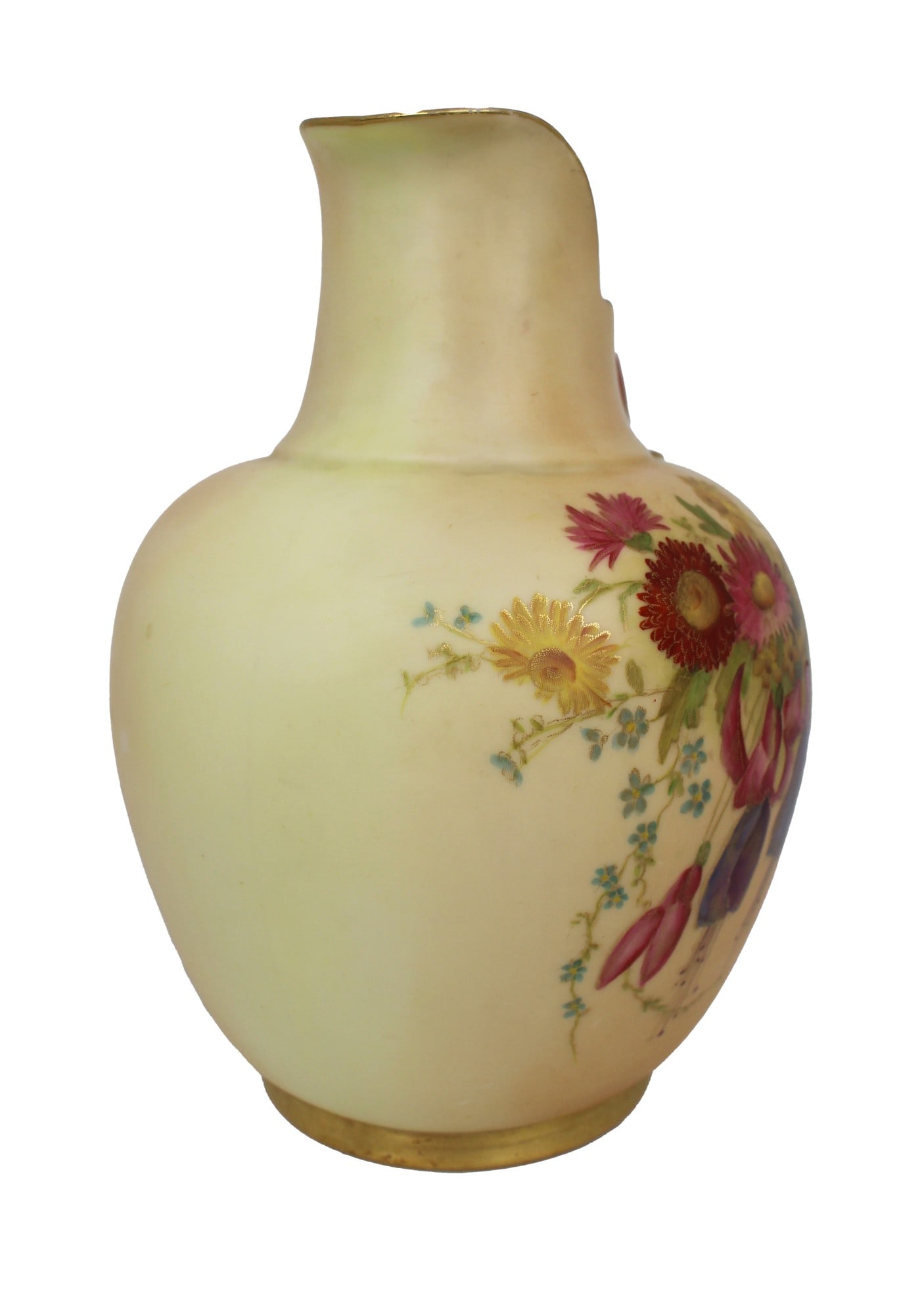 Antique Royal Worcester Blush Ivory Ewer, Hand-Painted Porcelain, 1896 - 14