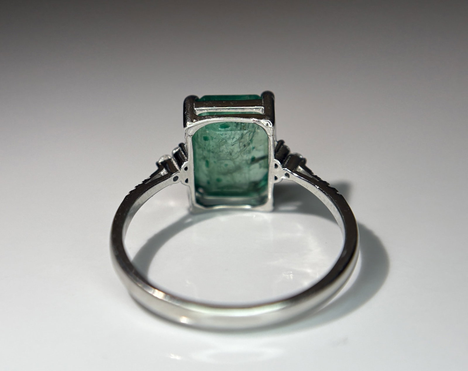 Beautiful 3.15 CT Natural Emerald Ring With Natural Diamonds & Platinum 950 - 5