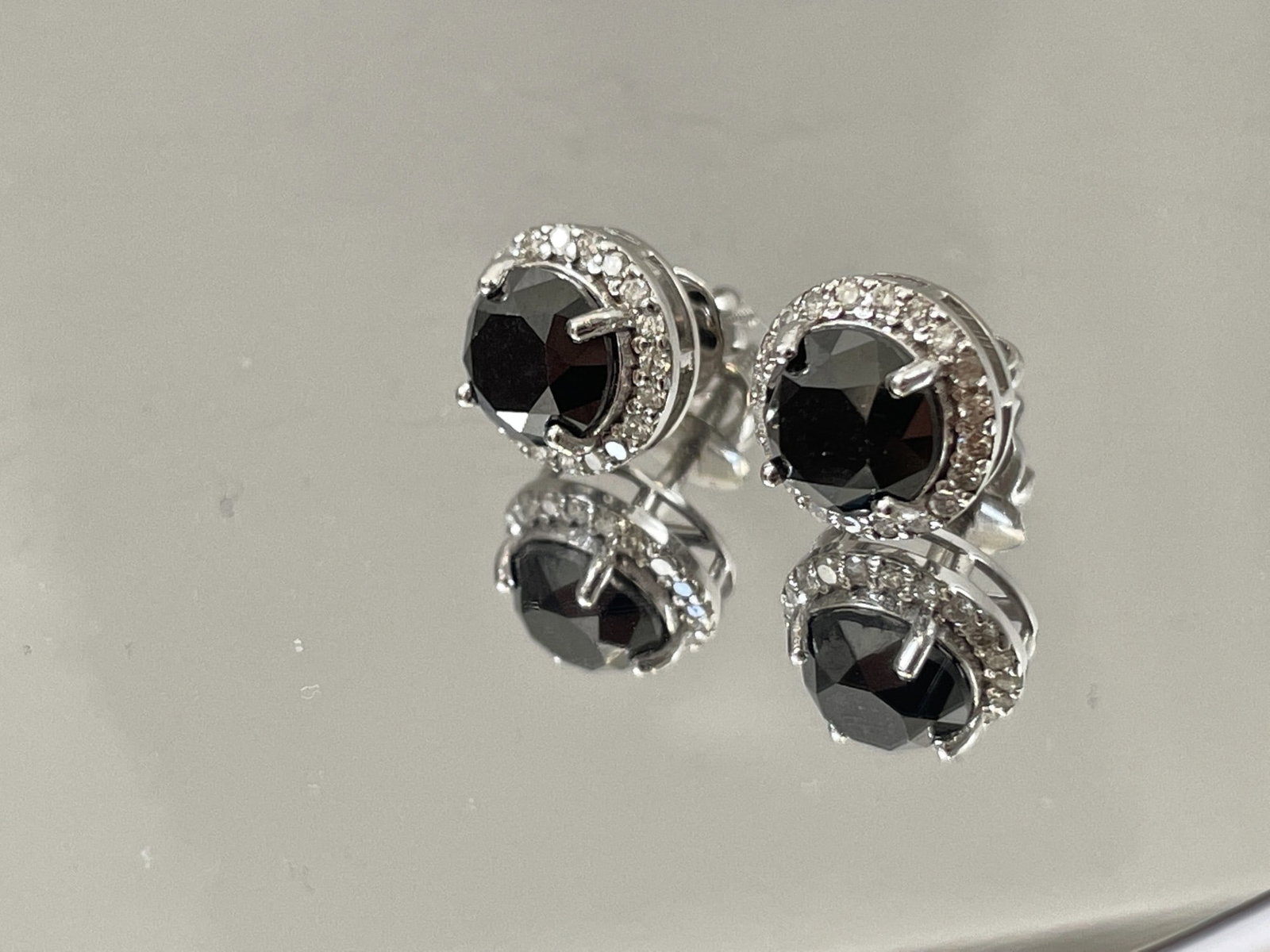 Beautiful Natural 3.84 CT Black Diamond Earrings Natural Diamonds & 18k Gold - 5