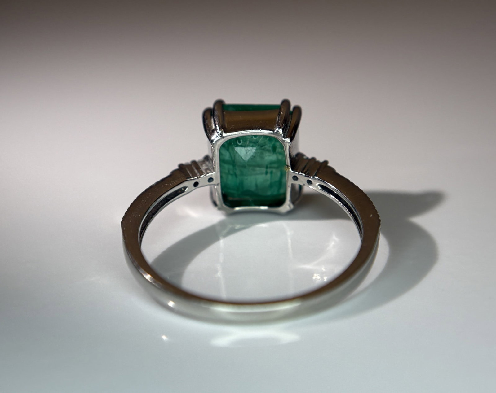 Beautiful 3.20 CT Natural Emerald Ring With Natural Diamonds & Platinum 950 - 8