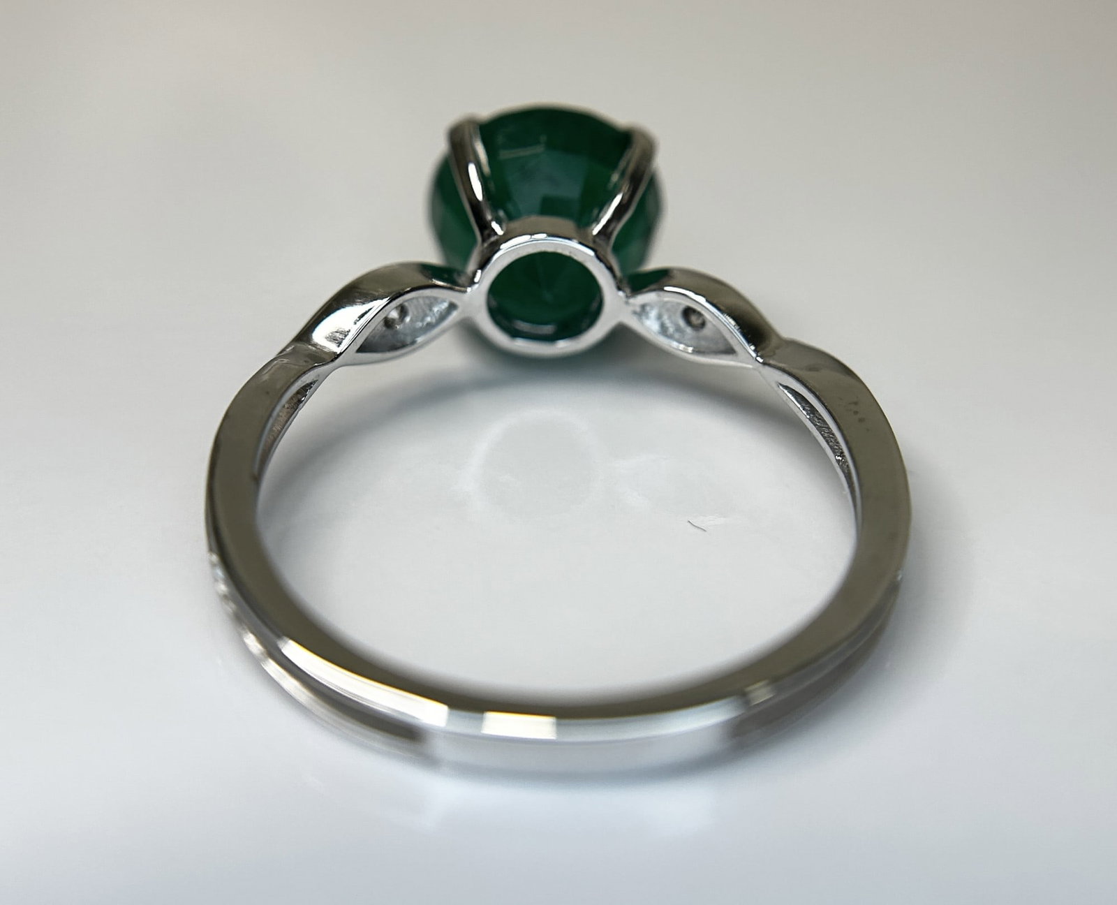 Beautiful 2.74 CT Natural Emerald Ring With Natural Diamonds & Platinum 950 - 6