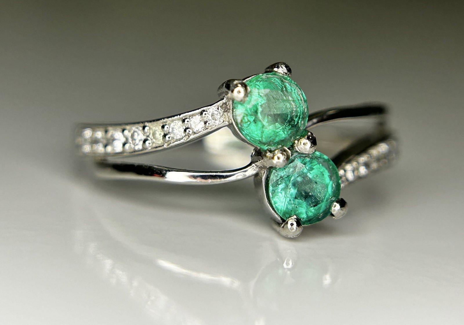 Beautiful 0.78Ct Natural Emerald Ring With Natural Diamonds & Platinum 950 - 3