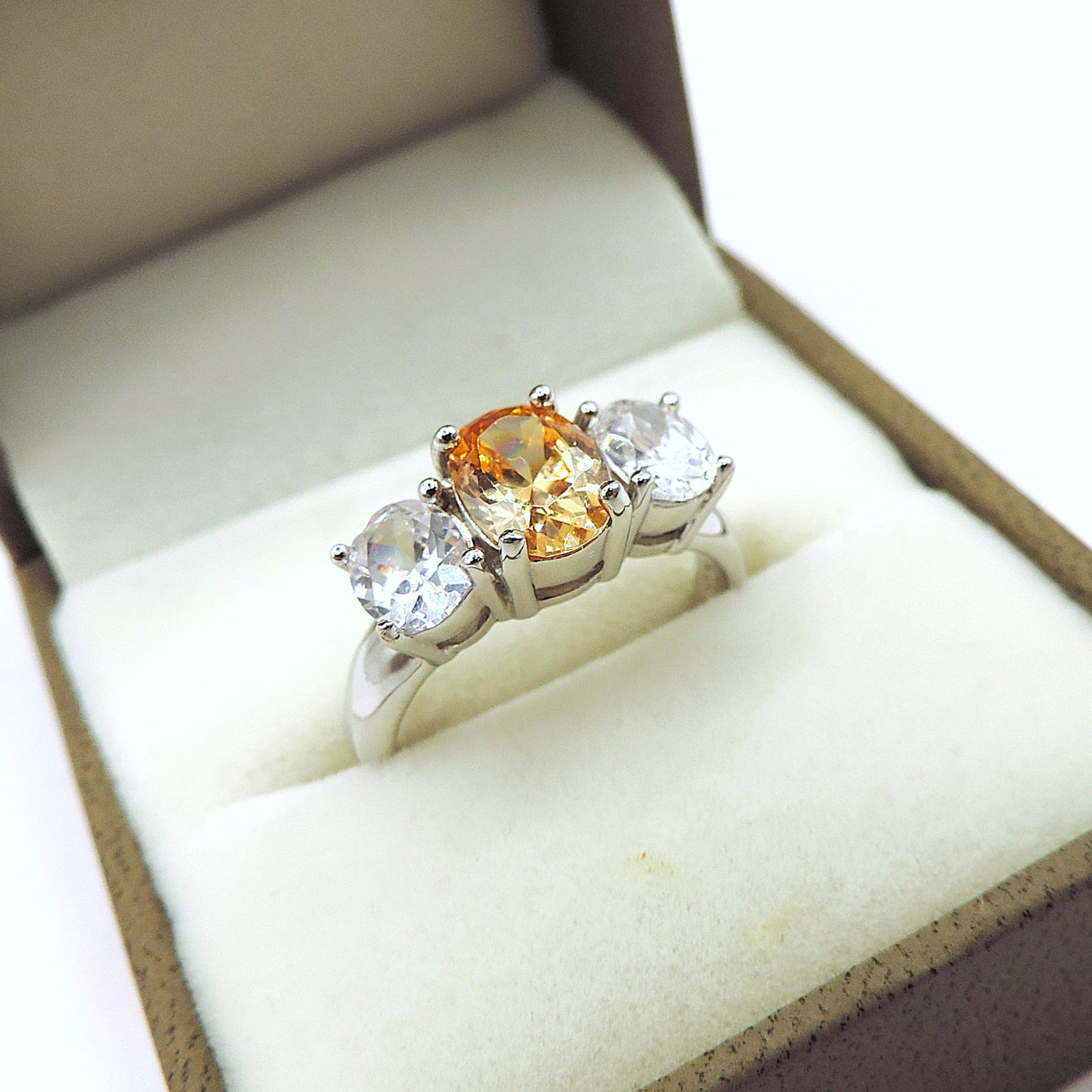 Sterling Silver Gemstone Ring New With Gift Pouch - 5