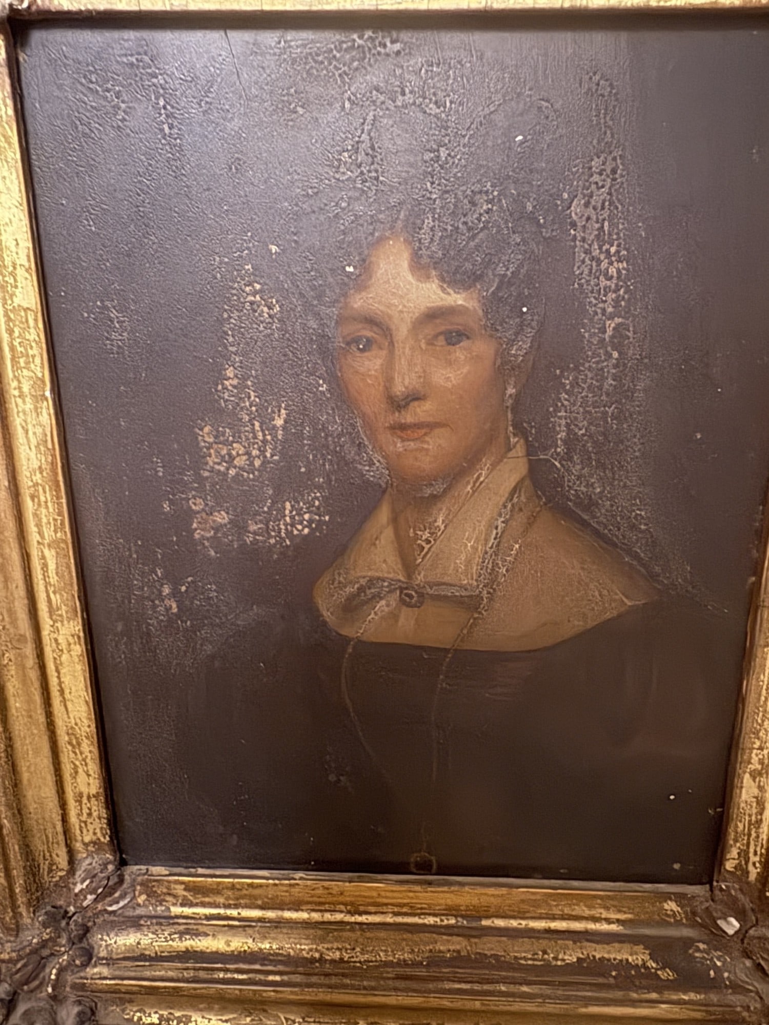 19th Century English School, Half Length Portrait of A Lady Wearing A White Collared Black Gown - 2