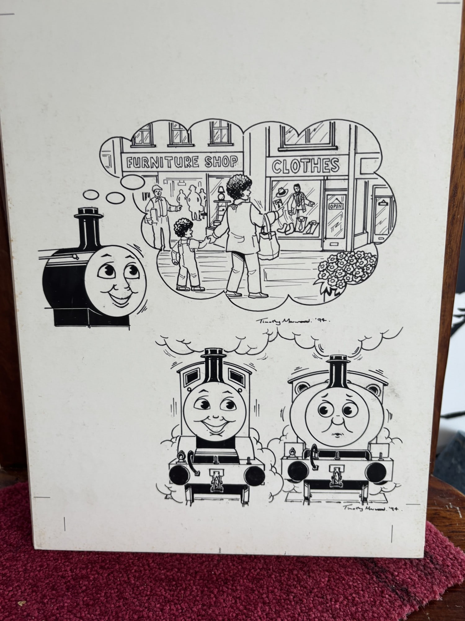 Timothy Marwood Original Artwork For Thomas The Tank Engine Free Post In UK Signed: Title: Timothy Marwood Original Artwork For Thomas The Tank Engine Free Post In UK Signed Description: Front cover of the comic , Signed & dated by Timothy Marwood , Posted out unframed , F