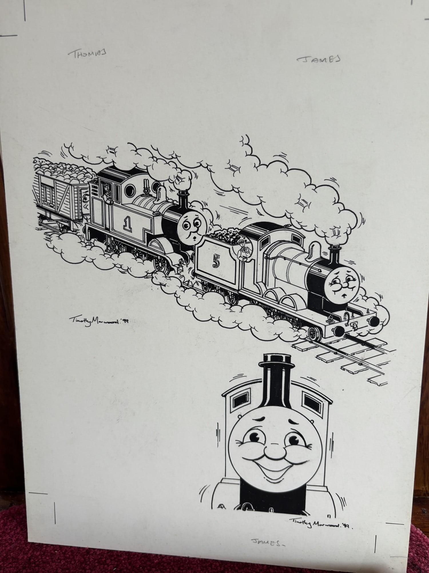 Timothy Marwood Original Artwork For Thomas The Tank Engine Free Post In UK Signed: Title: Timothy Marwood Original Artwork For Thomas The Tank Engine Free Post In UK Signed Description: Front cover of the comic , Signed & dated by Timothy Marwood , Posted out unframed , F