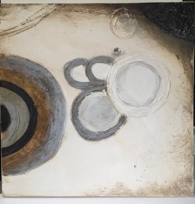 Unknow Artist (Abstract Moon and Planets), Acrylic and Spray On Canvas, Editioned: Title: Unknow Artist (Abstract Moon and Planets), Acrylic and Spray On Canvas, Editioned Description: Moon and Planets Description - Ready to hang acrylic and spray on canvas Abstract composition