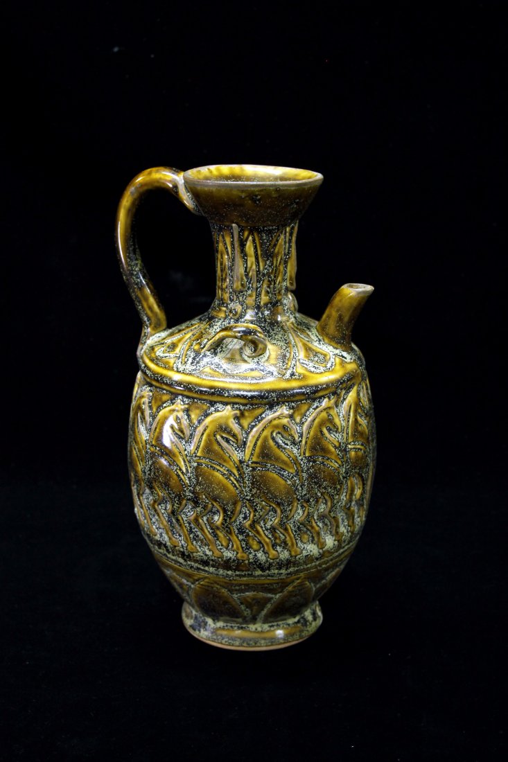 Rare Jin Dynasty Pottery Ewer with Horse Motif (1 of 10)