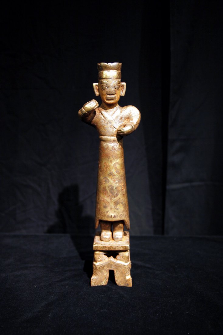 3000-year-old Sanxingdui Gilt-Silver Standing Figure (1 of 10)