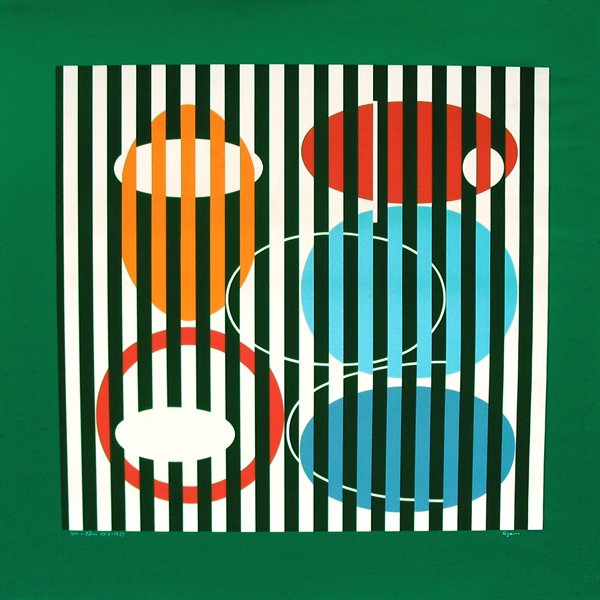 Y. Agam Original Signed No. Silkscreen Kinetic