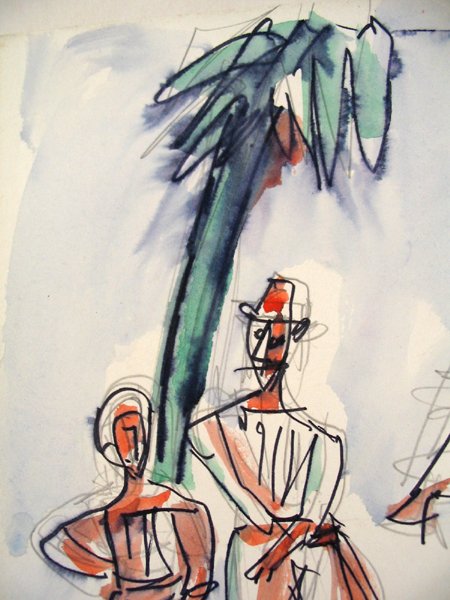 Marcel Janco Original WATERCOLOR Israeli/Romanian - 4