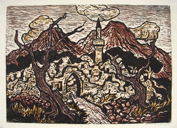 J. Steinhardt Original Signed Woodcut Jewish Art