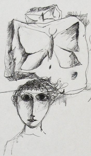Y. Bergner Original Ink Drawing Late 1960s - 3