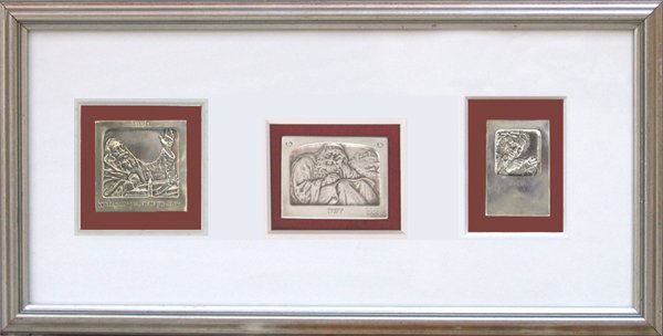 B.Schatz Original Bezalel Silver Plaques Judaica