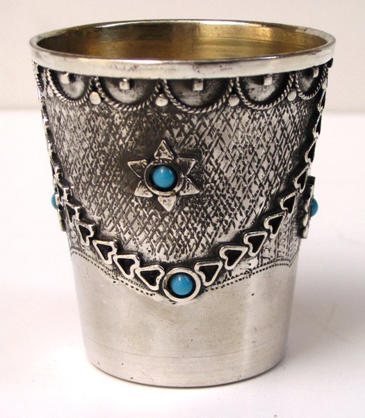 Kiddush Cup Sterling Silver, Judaica Bezalel era